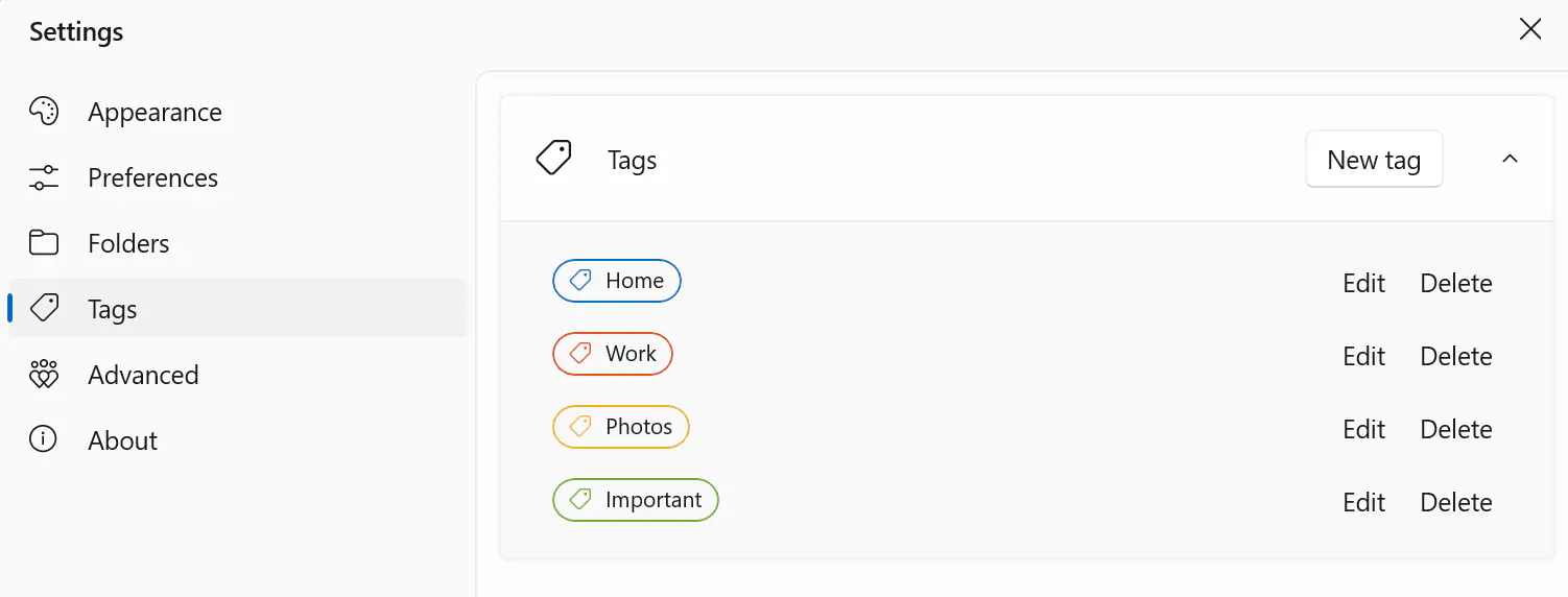 Edit tags.