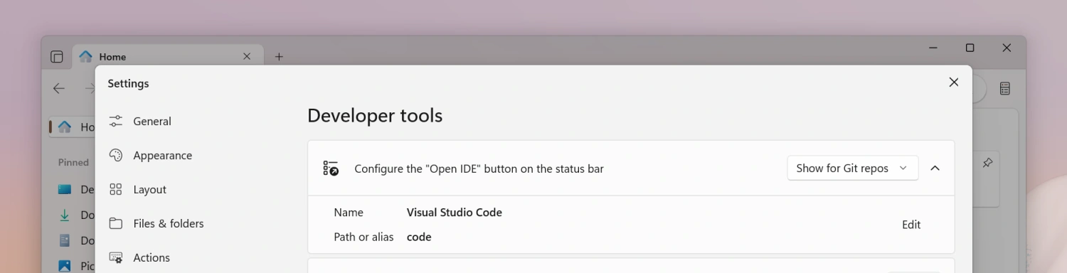 Developer Settings