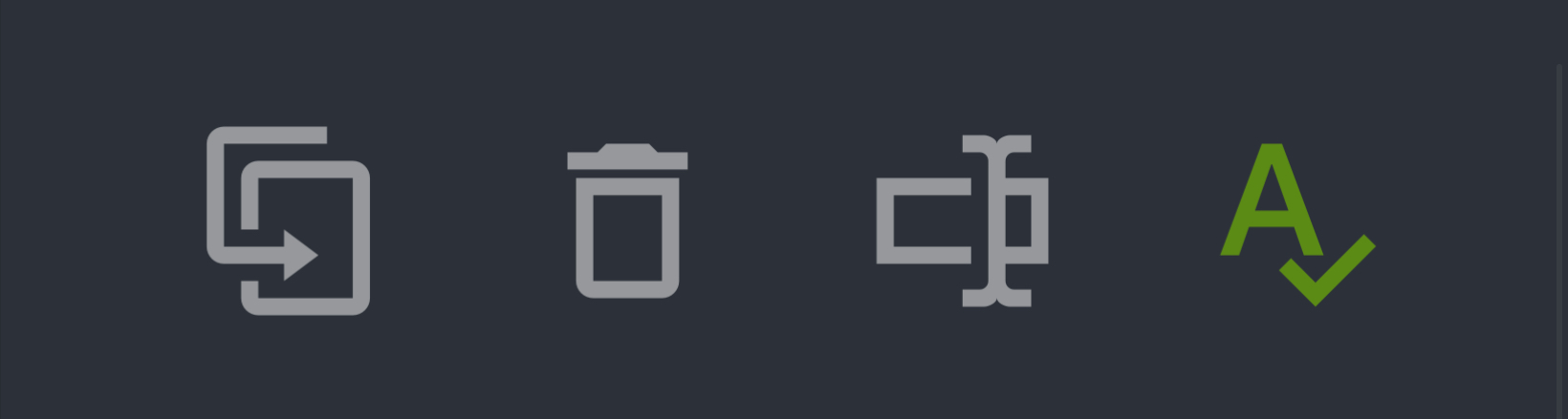 Editor command buttons