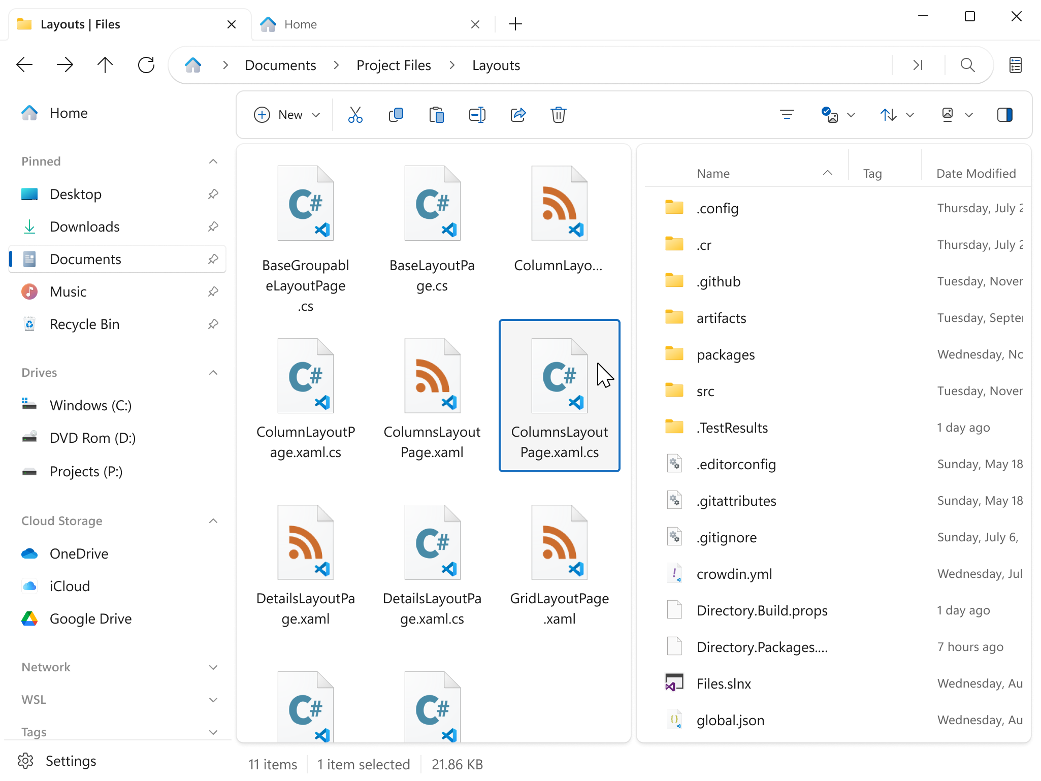Files new tab screenshot